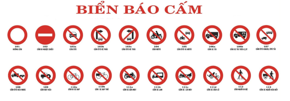 Biển báo cấm theo QCVN 41:2019/BGTVT