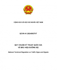 Quy chuẩn kỹ thuật QCVN 41:2024/BGTVT về báo hiệu đường bộ